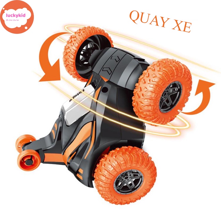 Đồ chơi trẻ em ô tô đồ chơi Luckykid Xe đồ chơi ô tô cho bé địa hình , xoay, nhào lộn, có âm thanh và ánh sáng
