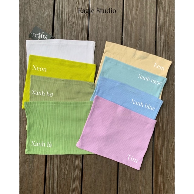 Áo ống quây ngực thun gân nữ kiểu croptop không tay dày dặn co giãn