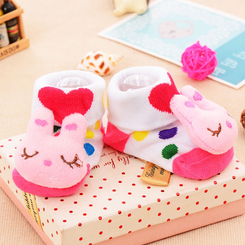 Tất cotton chống trượt họa tiết hoạt hình dành cho bé sơ sinh