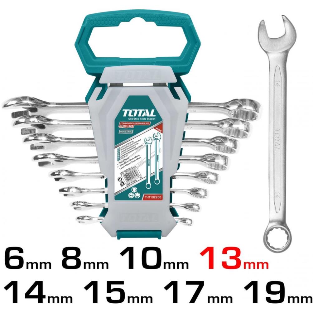 Bộ cờ lê vòng miệng 8 chi tiết Total THT102286