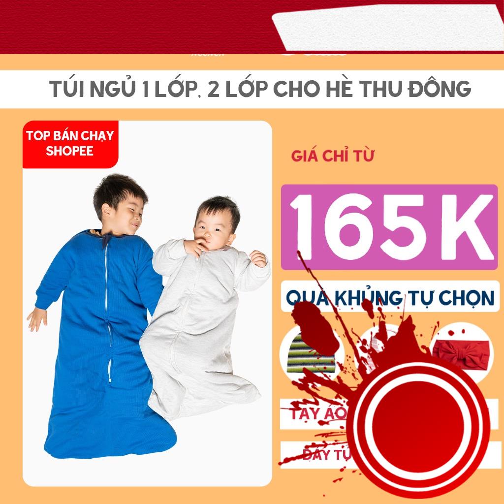 Túi Ngủ Cho Bé NOONON Loại Cao Cấp Có Ống Tay Tháo Rời - 3 tháng-5 tuổi Hè Thu Đông Mã TNHT01 Dùng Sau Nhộng Chũn
