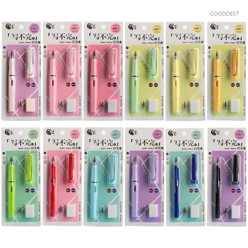 Bộ Bút Chì Không Mực Có Thể Tháo Rời Kèm Gôm Tẩy Tiện Dụng