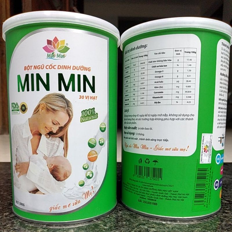 Min Min Bột ngũ cốc 30 loại hạt cao cấp bổ sung thêm Curcumin siêu lợi sữa cho mẹ sau sinh