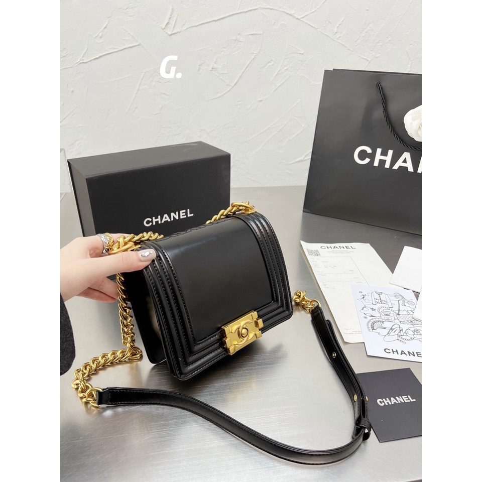 Túi Xách Thời Trang💙💙Chanel Boy Supper 2022 Màu Đen size 19Cm