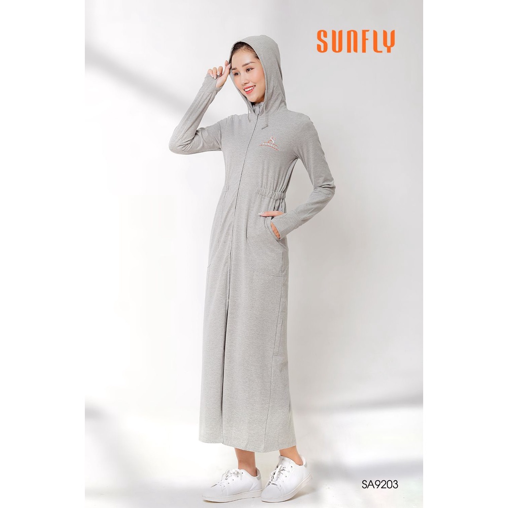 Áo chống nắng nữ liền váy dài SUNFLY, cản tia UV, co giãn , thoáng mát, mềm mại SA9203