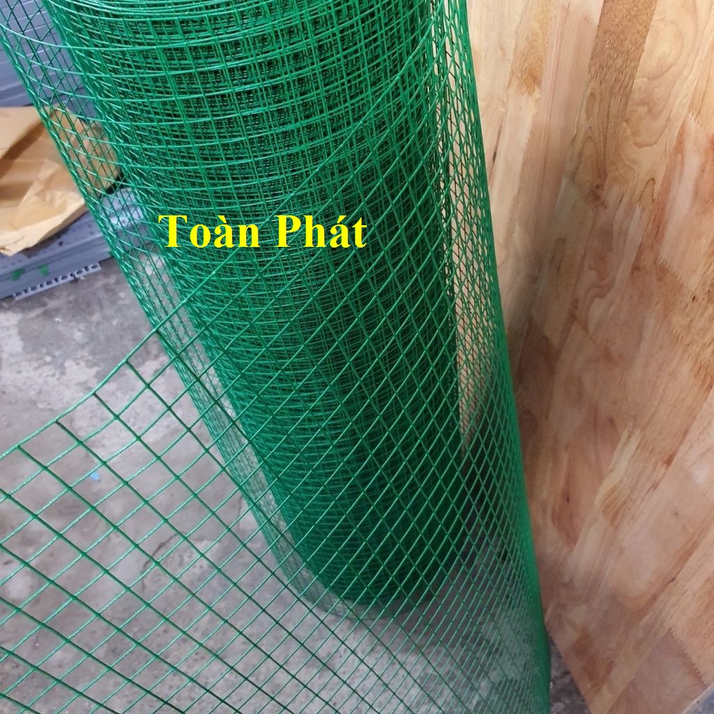 Lưới sắt bọc nhựa mắt lưới màu xanh ( ô vuông rộng 1.2cm và ô vuông rộng 2cm )