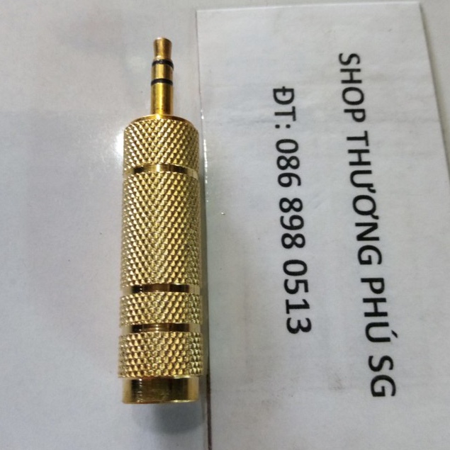 Đầu chuyển 6.35mm (Cái) ra 3.5mm (Đực - 3 điểm cực)