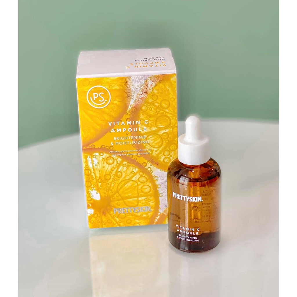 Tinh Chất Dưỡng Sáng &amp; Cấp Ẩm PrettySkin Vitamin C Ampoule Brightening &amp; Moisturizing 50ml