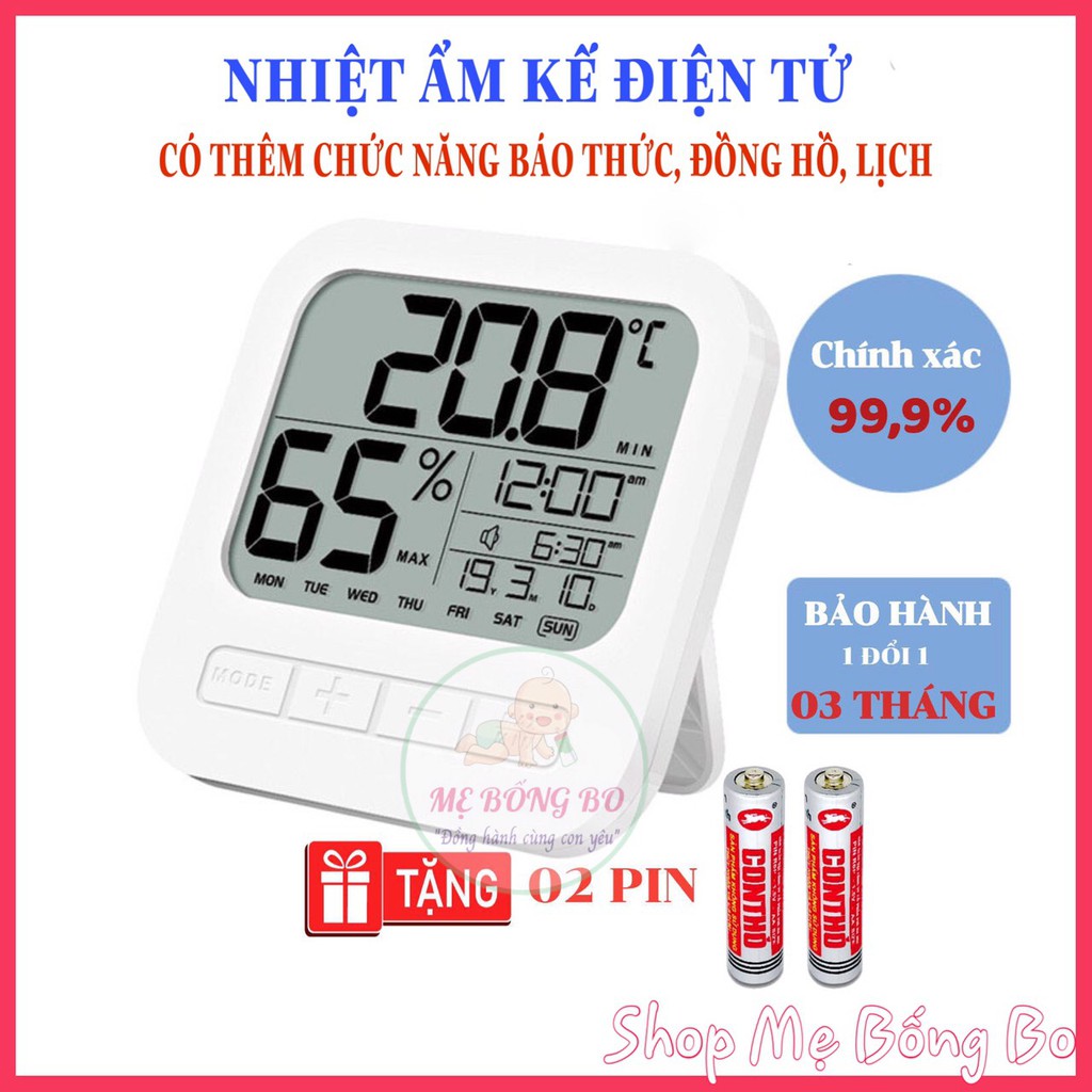  Nhiệt ẩm kế điện tử đo nhiệt độ phòng độ ẩm phòng đảm bảo an toàn cho bé LAKIDS