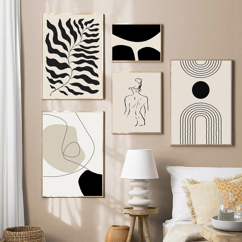 Trừu Tượng Bohemian Treo Tường Nghệ Thuật Poster Boho Tranh Canvas Trên Tường Hình Cho Phòng Khách Tranh Nội Thất Trang Trí Phòng