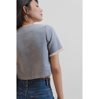 LIBÉ - Áo dáng lửng màu xanh dương