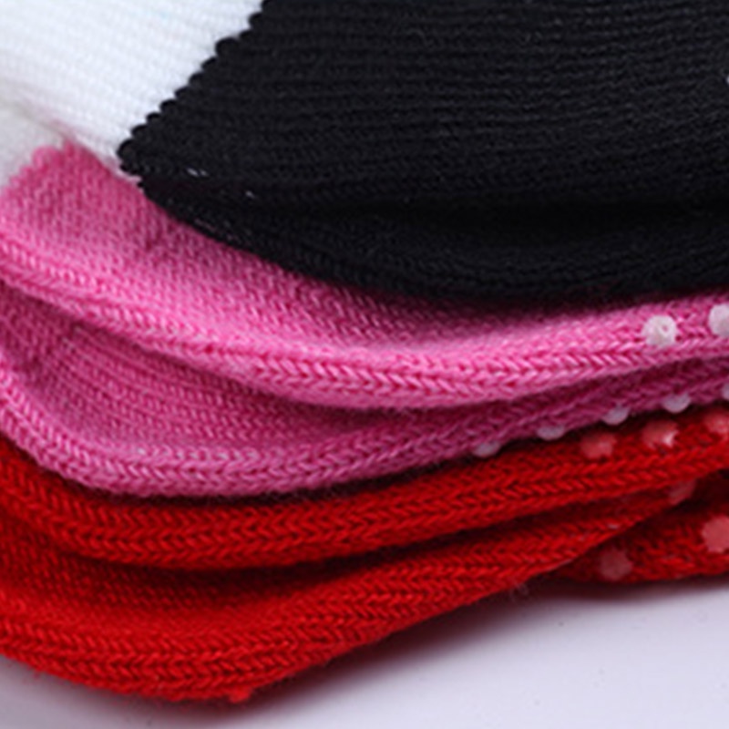 Vớ cotton mềm co giãn chống trượt dễ thương cho bé