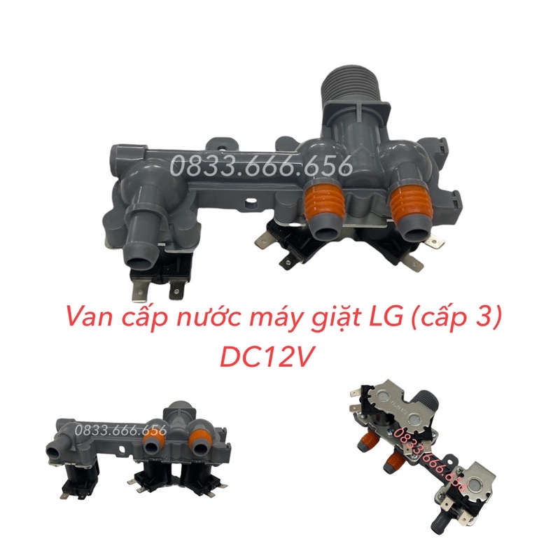 [Mã ELHA22 giảm 5% đơn 300K] Van cấp nước máy giặt LG DC12V - Rơ le cấp nước máy giặt LG 3 ngả cấp DC 12v