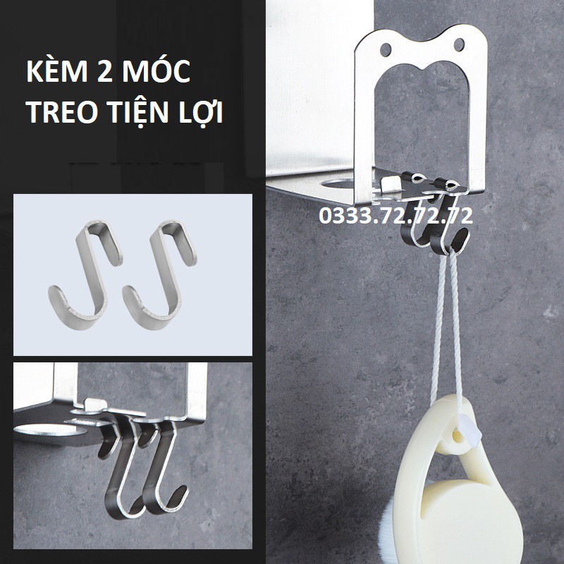 Móc treo bàn chải và  kem đánh răng, kệ để nhà tắm inox 304 không gỉ, siêu bền