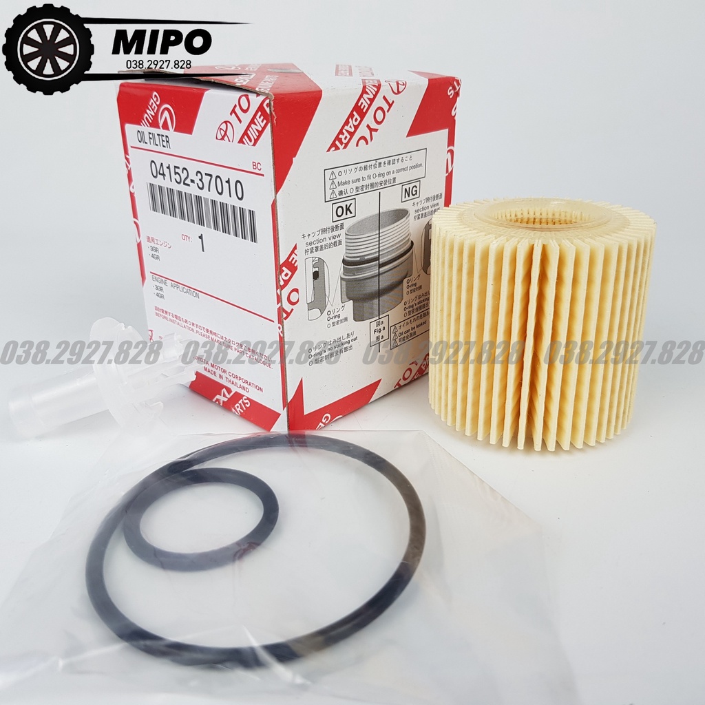 Lọc nhớt (lọc dầu) động cơ xe Toyota Corolla Altis, Scion, Matrix, Prius (Mã: 0415237010 / 04152YZZA6)