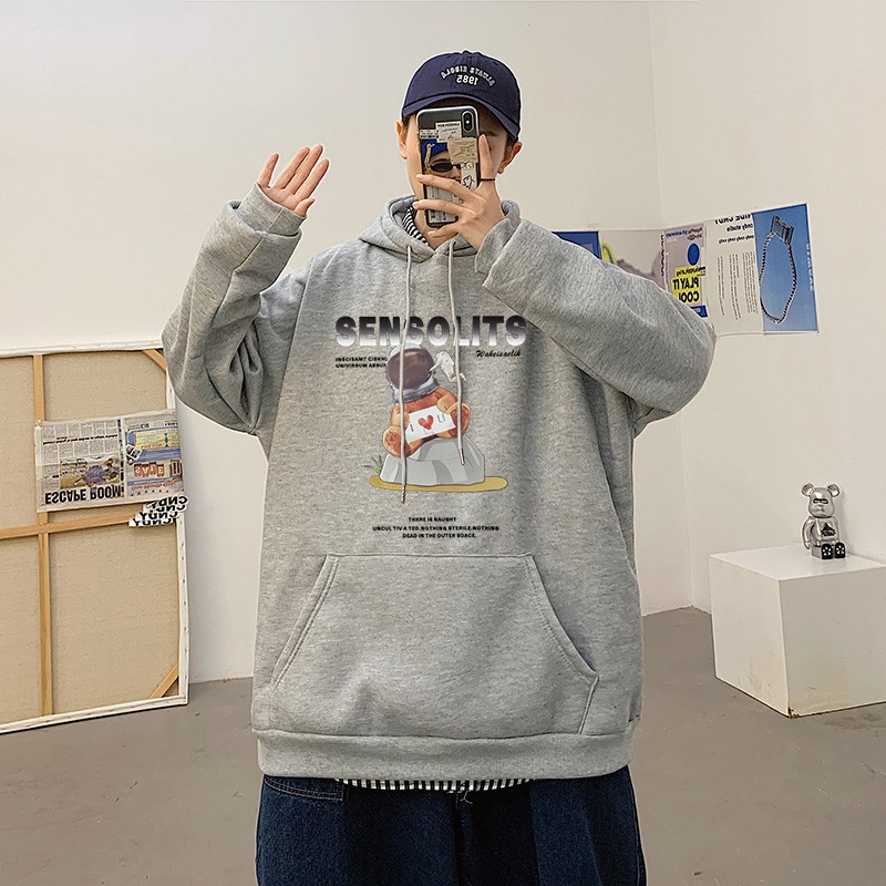 Áo hoodie dáng rộng họa tiết hoạt hình thời trang cá tính cho nam | BigBuy360 - bigbuy360.vn