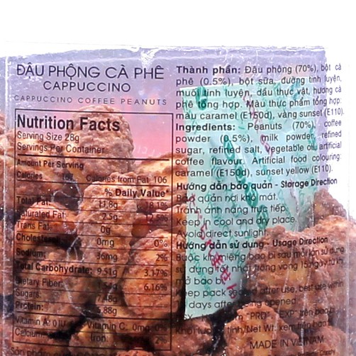 Combo 5 Túi Đậu Phộng Amero Capuchino Tân Tân 100g