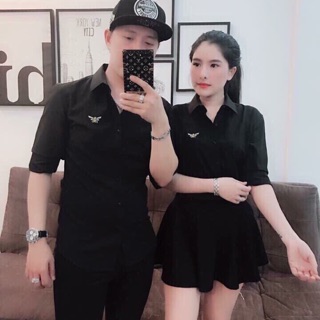 Áo sơmi cặp nam nữ cao cấp phong cách hàn quốc 351