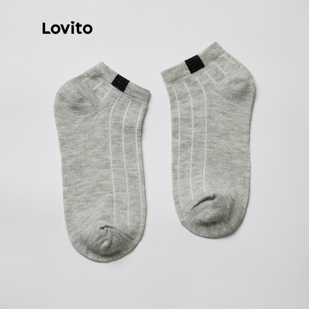 Lovito Vớ nữ khối màu thông thường L34LD046 (Gừng / Xanh nhạt / Xám / Trắng nhạt / Hồng / Đen)