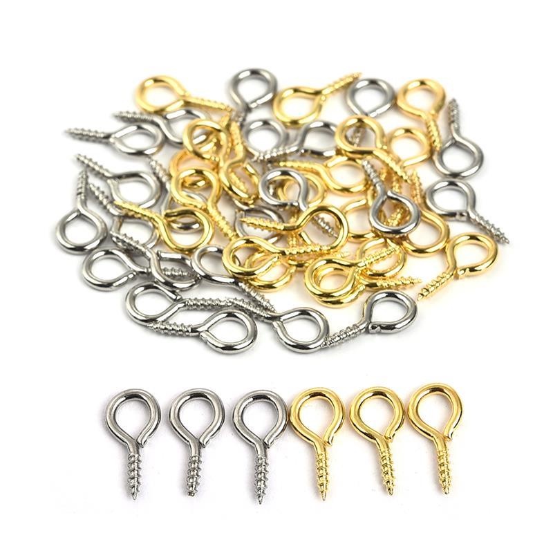 Bộ 300 khoen đinh vít mini 8/10mm bằng thép không gỉ dùng làm trang sức thủ công