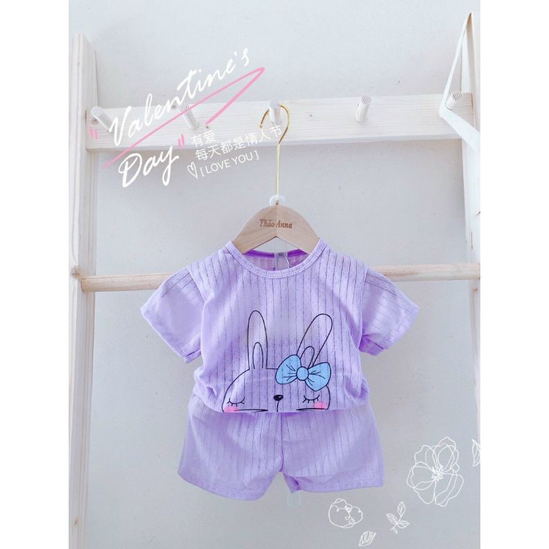 BỘ COTTON GIẤY CỘC TAY MÀU MẪU MỚI NĂM 2021 CHO BÉ 5-15 KG.