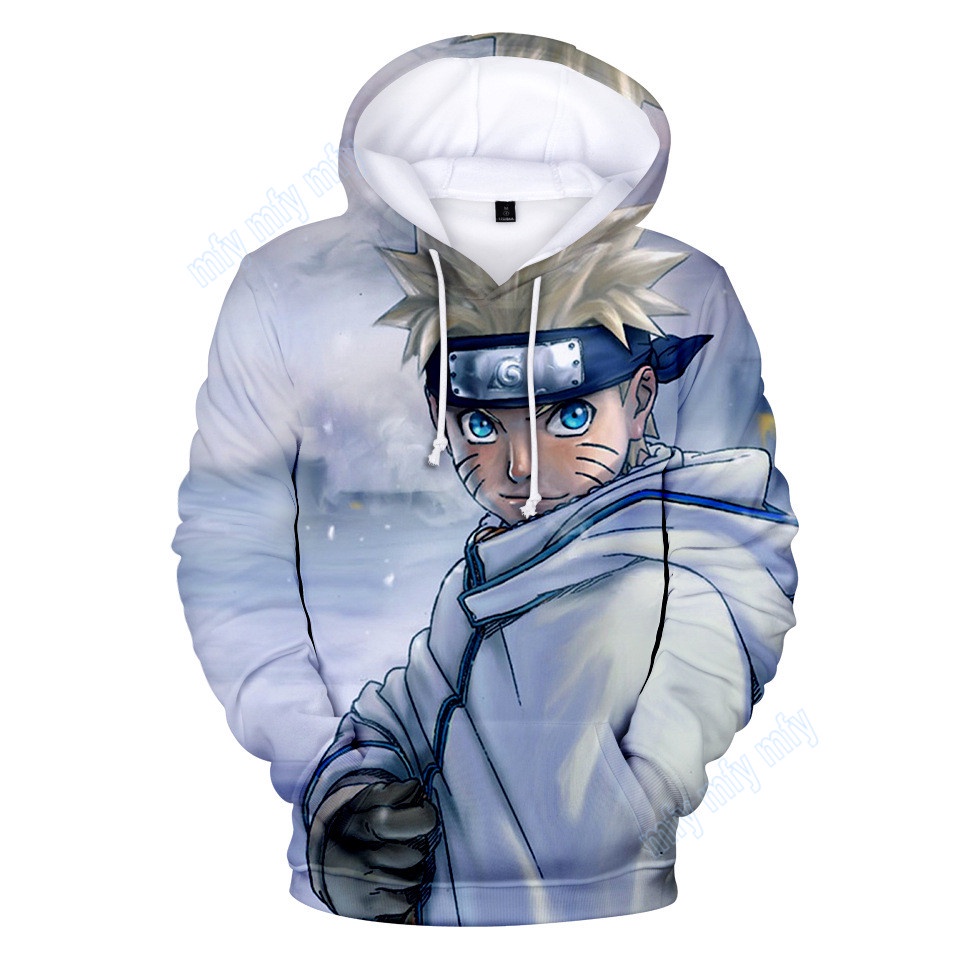 Áo Khoác Hoodie Chui Đầu In Hoạt Hình Naruto Hokage Ninjia Kakashi Hatake Dễ Thương Cho Bé