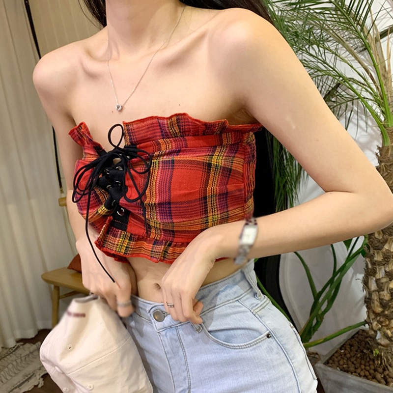 Áo Croptop Hai Dây Vải Cotton Thoáng Khí Thoải Mái Cho Nữ