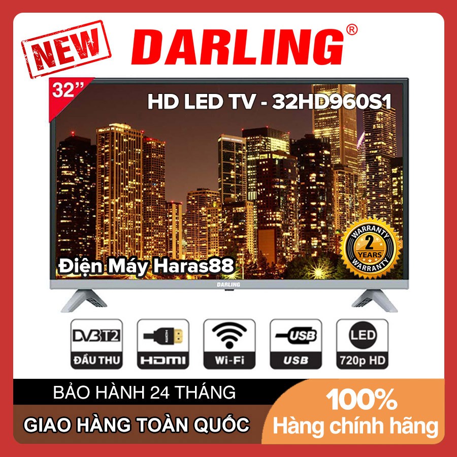 Smart Tivi Led Darling 32 inch HD 32HD960S1 32HD966S HD Ready, Wifi, DVB-T2, Tivi Giá Rẻ - Hàng Chính Hãng