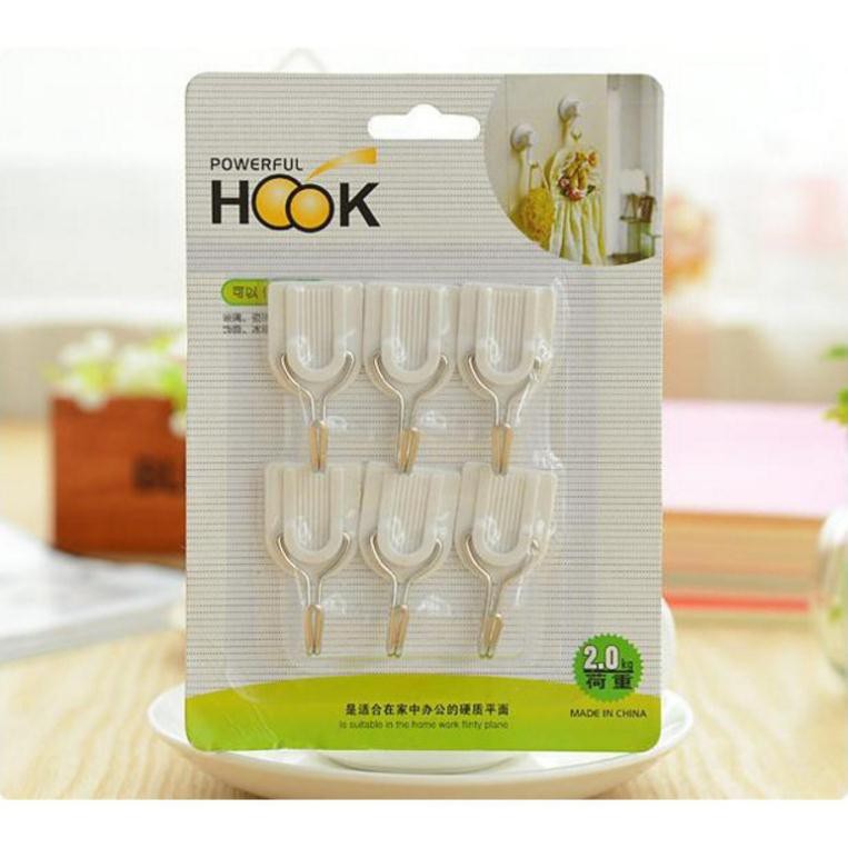 Vỉ 6 Móc Dán Tường MOC01 Cho Vật Dụng Nhẹ