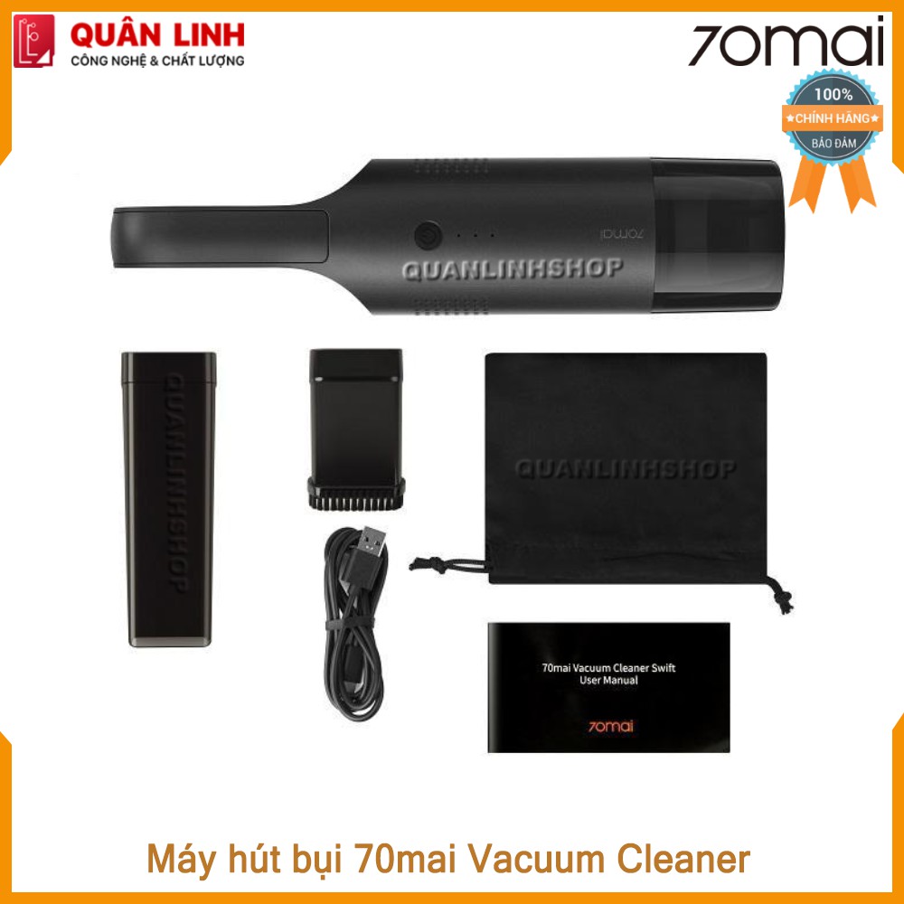 Máy hút bụi cầm tay 70mai Vacuum Cleaner Swift tích hợp pin dung lượng 4000mAh, công suất 80W