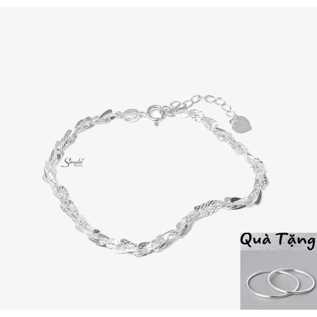 Lắc tay nữ bạc cao cấp , kiểu dáng xoắn thời trang