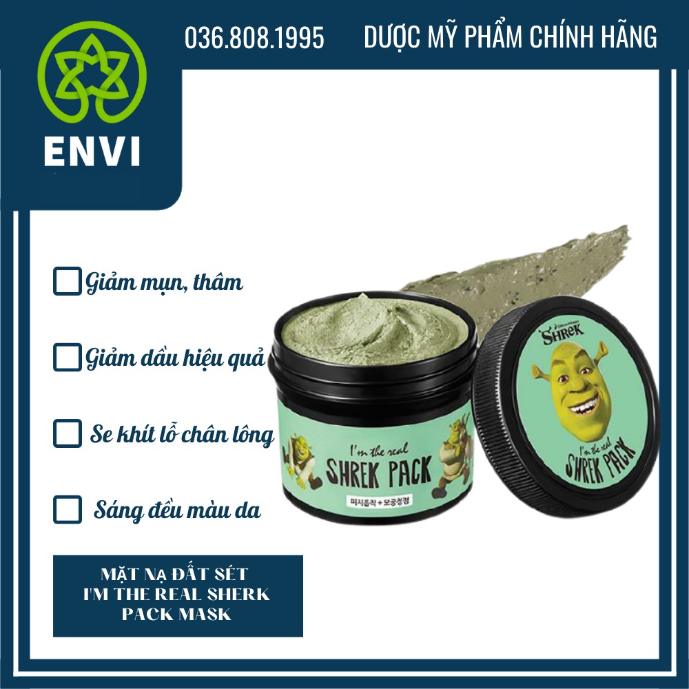 MẶT NẠ ĐẤT SÉT I’M THE REAL SHERK PACK MASK