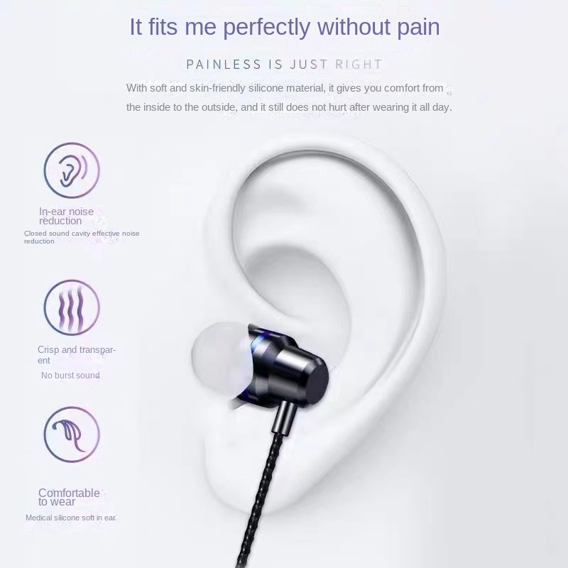 Tai nghe bass mạnh mẽ/Tai Nghe Gaming B6 Có Dây Nhét Tai Chơi Game Chống Ồn Có Mic In Ear Cho ĐT táo Android