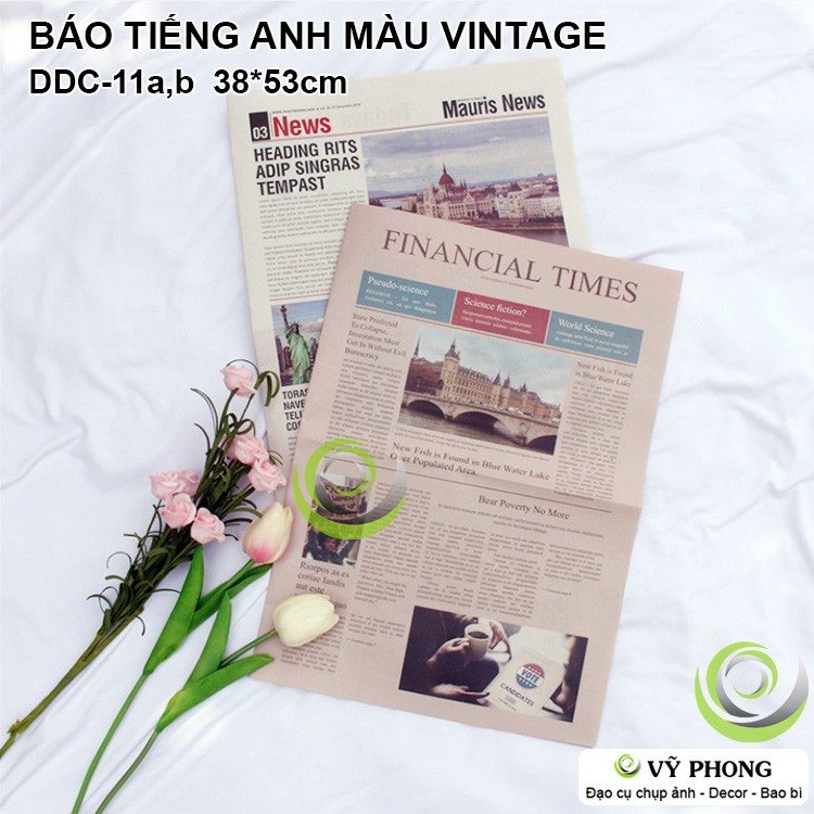 BÁO CŨ RETRO VINTAGE TIẾNG ANH ĐẠO CỤ CHỤP HÌNH SẢN PHẨM PHỤ KIỆN TRANG TRÍ DDC-11