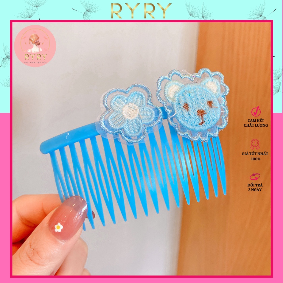 Xước Tóc/Cài Tóc Mái Hình Mèo, Thỏ, Trái Cây Màu Sắc Đáng Yêu Cho Bé Gái Thiết Kế Dạng Lược Chải/ Xược Mái
