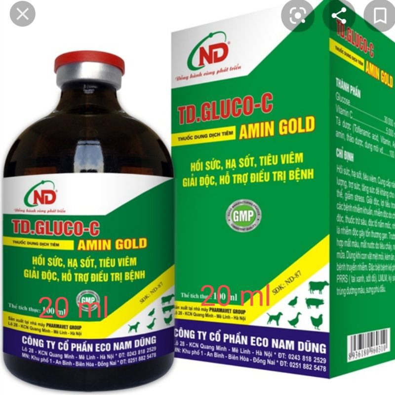 TD Gluco C Amin Gold chai 20ml h.ồi s.ức, h.ạ s.ố.t, h.ỗ t.r.ợ đ.i.ề.u t.r.i (best seller)
