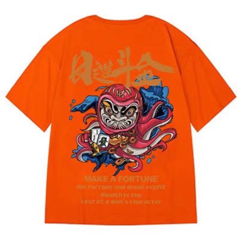 Áo Thun Tay Ngắn Cổ Tròn Cỡ Lớn M-8XL Phong Cách Hip Hop Đường Phố Cho Nam