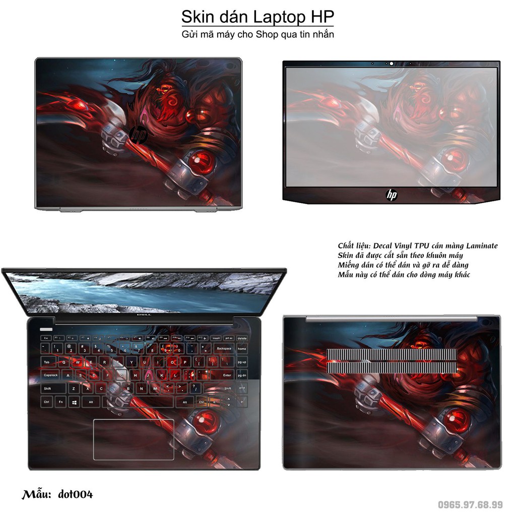 Skin dán Laptop HP in hình Dota 2 (inbox mã máy cho Shop)