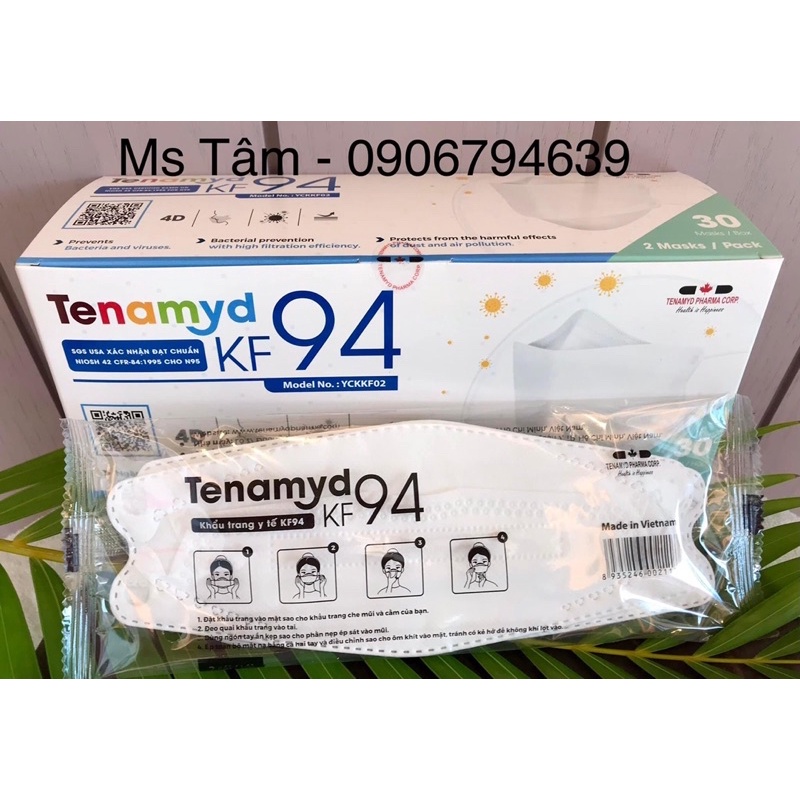Khẩu Trang Cao Cấp Tenamyd KF94 Chuẩn Niosh N95 Chính Hãng