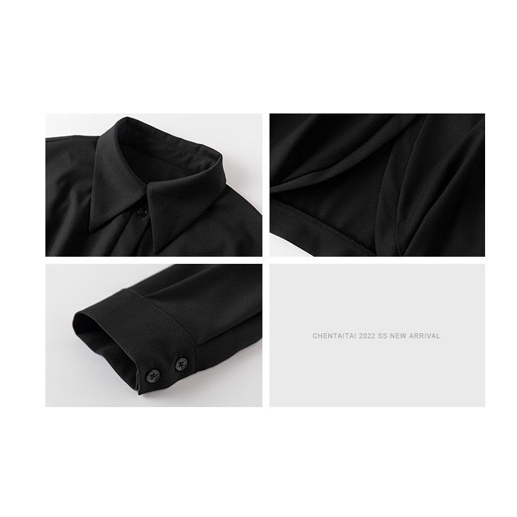 Phong Cách mới!Áo Sơ Mi Tay Dài Thiết Kế Sang Trọng Phong Cách Hong Kong Thời Trang Xuân Hè Hàng Mới 2022