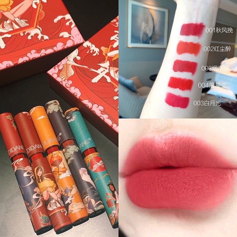 Hộp 5 kem son cổ trang đỏ EEDIDANG cao cấp K202