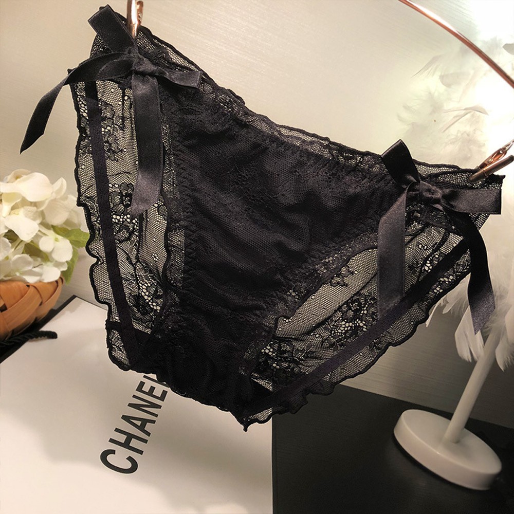 Quần Lót Ren Xuyên Thấu Cột Nơ Sau2Life Cho Nữ