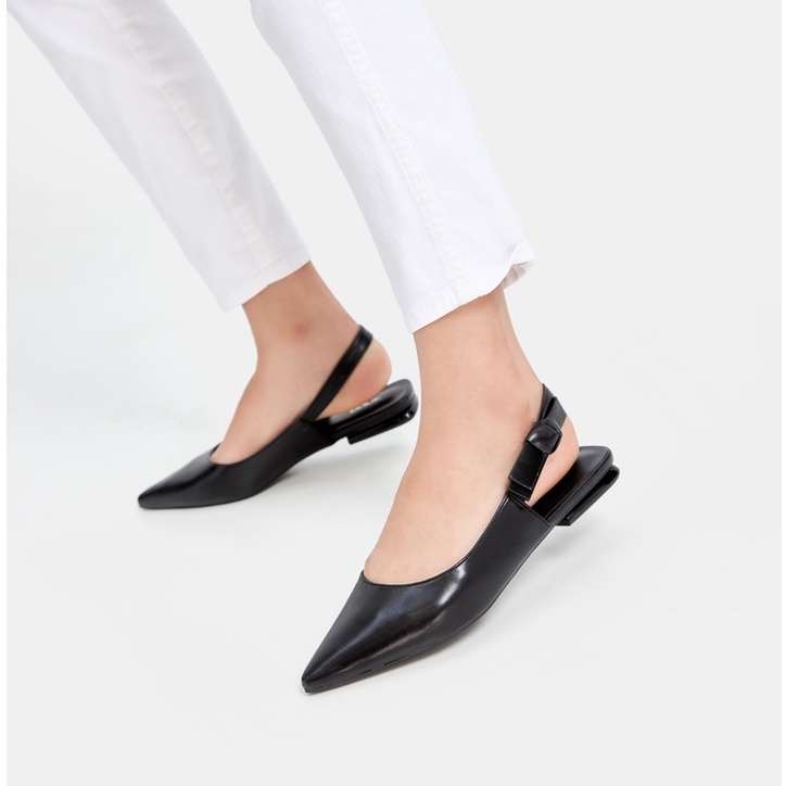 Giày Búp Bê Nữ Thời Trang 3cm JUNO Slingback Thắt Nơ Trang Trí BB03074