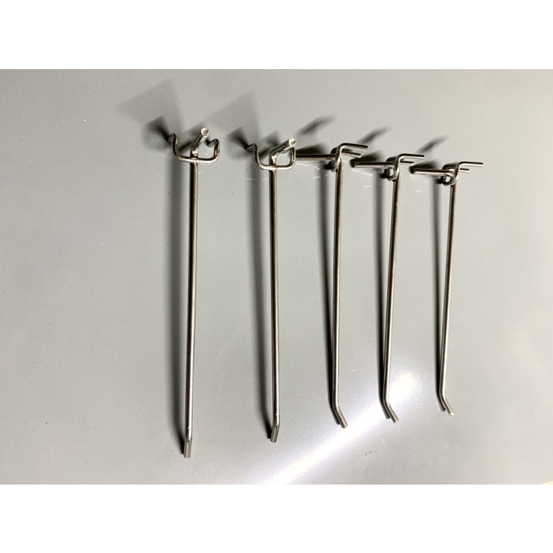 Combo 5 móc 3 càng cài tôn lỗ treo đồ bằng inox dài 10,15,20,25cm