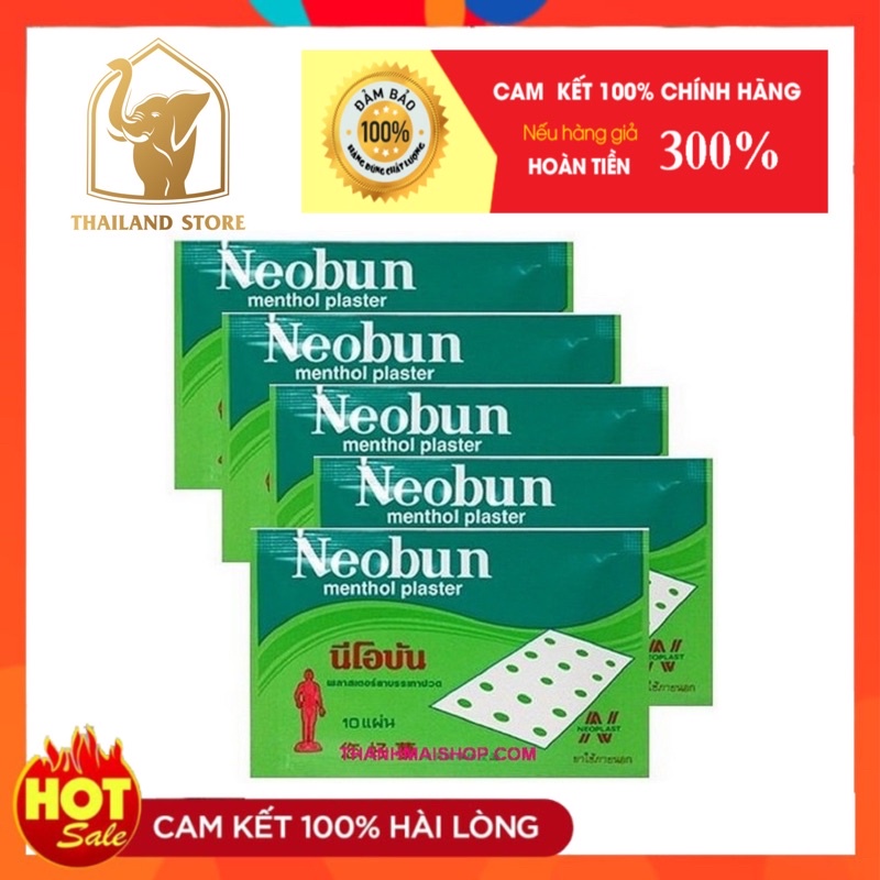 1Gói (10 miếng) CAO DÁN GIẢM ĐAU NEOBUN MENTHOL PLASTER