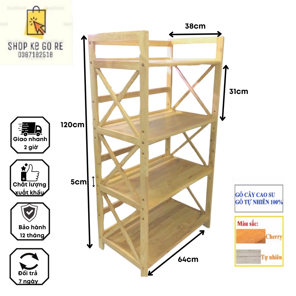 Kệ Lò Vi Sóng Gỗ 3 - 4 - 5 Tầng Đa Năng