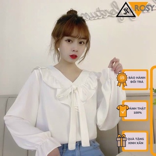 Áo kiểu voan bánh bèo tay dài siêu đáng yêu cho nữ