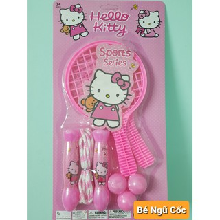 Bộ đồ chơi dụng cụ thể thao kitty – bóng bàn nhựa và dây nhảy kitty