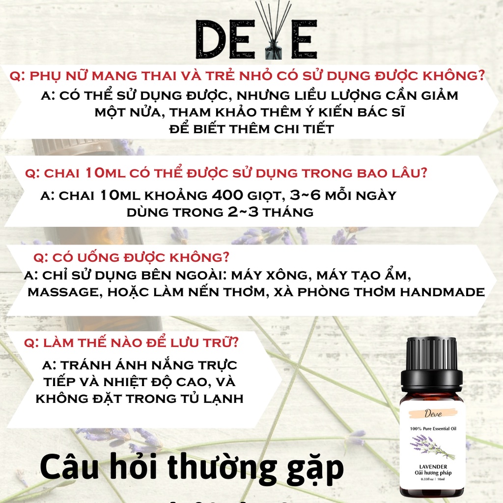 Tinh dầu thiên nhiên DEVE tinh dầu quế nguyên chất, hương thơm bừng tỉnh có kiểm định MS