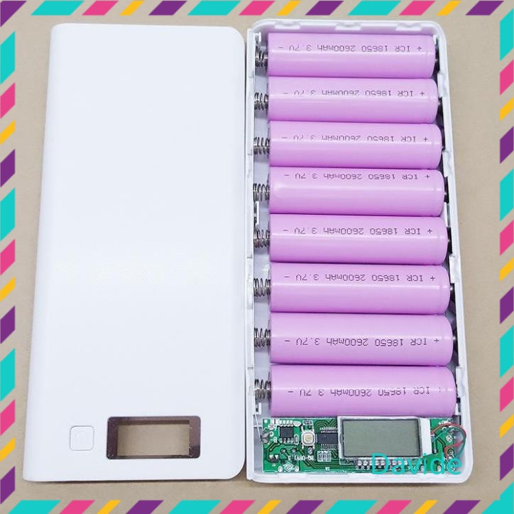 Mạch sạc dự phòng 2A xịn BQ-U8V2.0+Vỏ nhựa 8 cell +lò xo đã hàn về chỉ việc dùng (Chưa pin) mach sac pin 18650